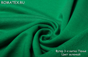 Ткань для спортивной одежды
 Футер 3-х нитка начёс качество Пенье цвет зеленый